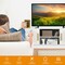 Costway TV Stand Entertainment Media Console w/ 2 Rattan Cabinets & Open Shelves
